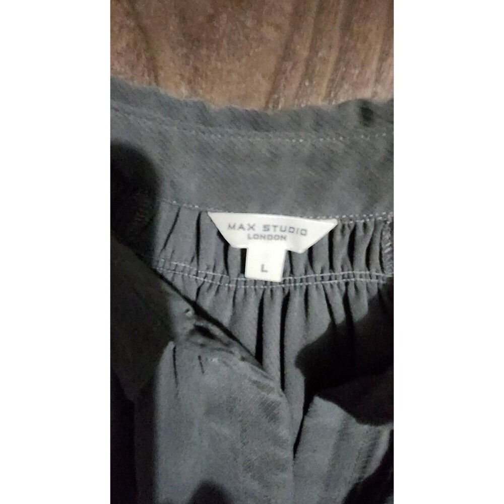 Max Studio Gray Button Up Collared Blouse Size La… - image 7